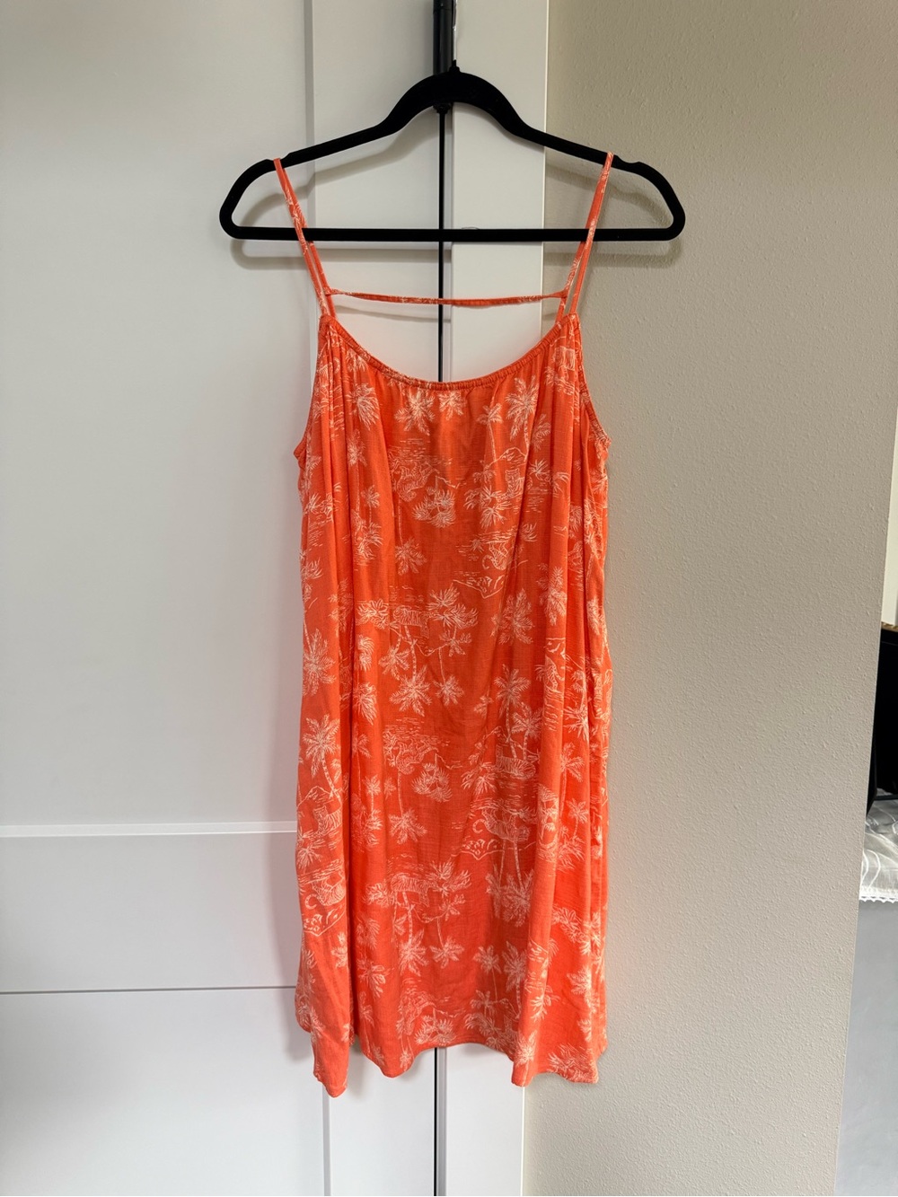H&M Women's Coral Floral Slip Dress beachy Hawaiian inspired print